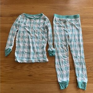 Little Sleepies Teal and White checked Pajama Set